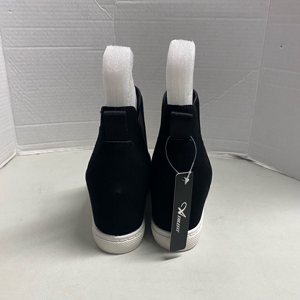 ATHLEFIT Women’s Wedge Black Booties Size 9 New With Box - Picture 11 of 12